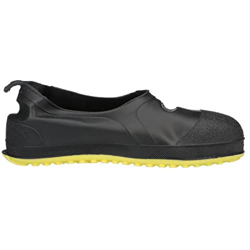 Image of Tingley Workbrutes 35211 Steel Toe Overshoe, Extra-Large, Black /Yellow | Injection molded 100% waterproof protection, Easily slips on over the bulkiest work shoes