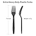 Dealusy 360 Count Extra Heavy Duty Black Plastic Forks Disposable, BPA-Free, Heat Resistant, Solid and Durable Disposable Forks Bulk, Premium Plastic Forks heavy duty for Party Supply