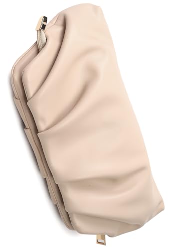 Image of Evening Bag for Women Ruched Clutch Purse Detachable Metal Chain Crossbody Bag