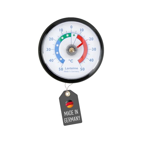 Lantelme Kühlschrankthermometer Selbstklebend Temperatur + - 50°C Analog | Thermometer Schwarz für Gefrierschrank Eisfach Kühltheke Kühlzelle...