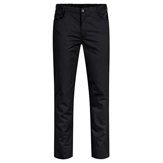 BIBOKAOKE Hosen Herren Leinenoptik Loose Freizeithose Sommer Regular Fit Arbeitshosen Fashion Straight Cargohosen Einfarbig Atmungsaktive Outdoorhose Fitnesshose Lange Jogging Trainingshose 4 GREIFF Herren Hose Five Pocket| Regular Fit | Cuisine Basic | Style 5321 | Schwarz | Gr: 54