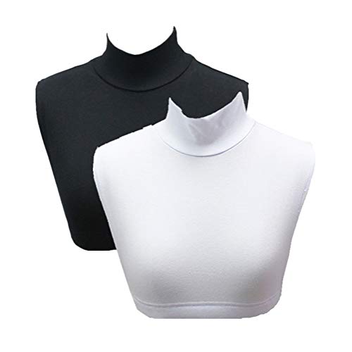 White Black Womens Fake Collars Mock Turtleneck Dickies Faux Turtleneck Blouse Dickiey Half Shirts,2 Pieces