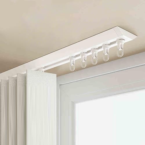 Rail à rideaux plafond ou mur réglable 1 à 5m double rangée avec cornière