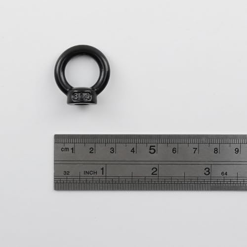 Image of M6 Eye Nut,Ring Eye Bolt Threaded Nuts,304 Stainless Steel,Black,6Pcs