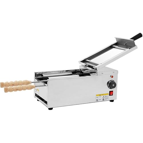 UofZc Four à gâteaux cheminée électrique Professionnel, Machine à gâteaux cheminée, Machine à Rouleaux pour Cake pops, avec 2 Barres en Acier Inoxydable
