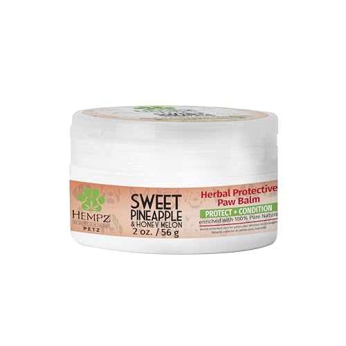 Image of Hempz Petz, Pet & Dog Paw Balm, Sweet Pineapple & Honey Melon, 2 oz. | Gentle formula helps clean and condition your pet's coat