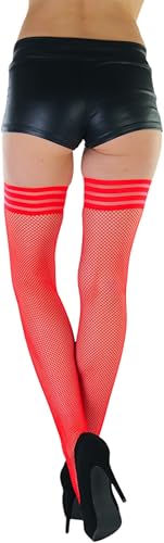 Image of ToBeInStyle Women's Modern Thin Tripple Striped Opaque Thigh High Stocking