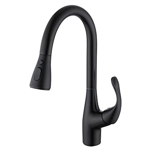 Mitigeur de cuisine avec pulvérisateur noir pour simplifier la vaisselle
