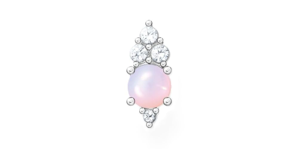 THOMAS SABO Women Single ear stud vintage shimmering pink opal colour effect 925 Sterling Silver H2181-166-7