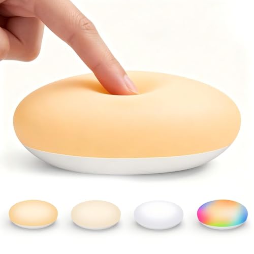 Suright Nachtlicht Kinder Nachtlicht Baby Stilllicht mit RGB Dimmbar Nachttischlampe Kinder BPA-freies Silikon-Touch-Control-Nachtlampe USB LED Nachtlicht FüR Baby Must Have Geschenk