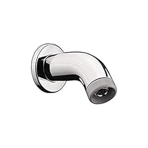 Hansgrohe 27438001 Small Cast Brass Shower Arm and Flange, 1/2-Inch, Chrome