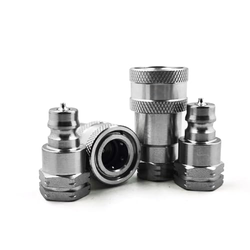 Image of 2 sets 1 /4 inch NPT Thread ISO 7241-A Hydraulic Quick Connect Coupling Coupler