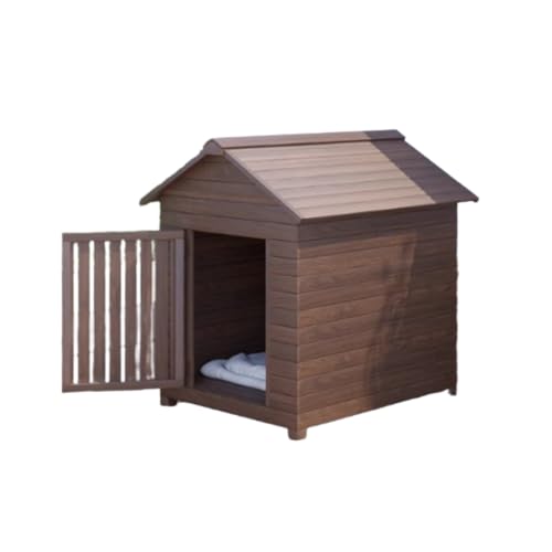 Jopsavm犬小屋木製ペットハウス ドッグハウス 屋外用無垢材の犬小屋通気 中/小型犬 木製犬舎/清潔 水洗 換気 日焼け対策組み立て簡単オールシーズン利用可能 (49*57*69cm)