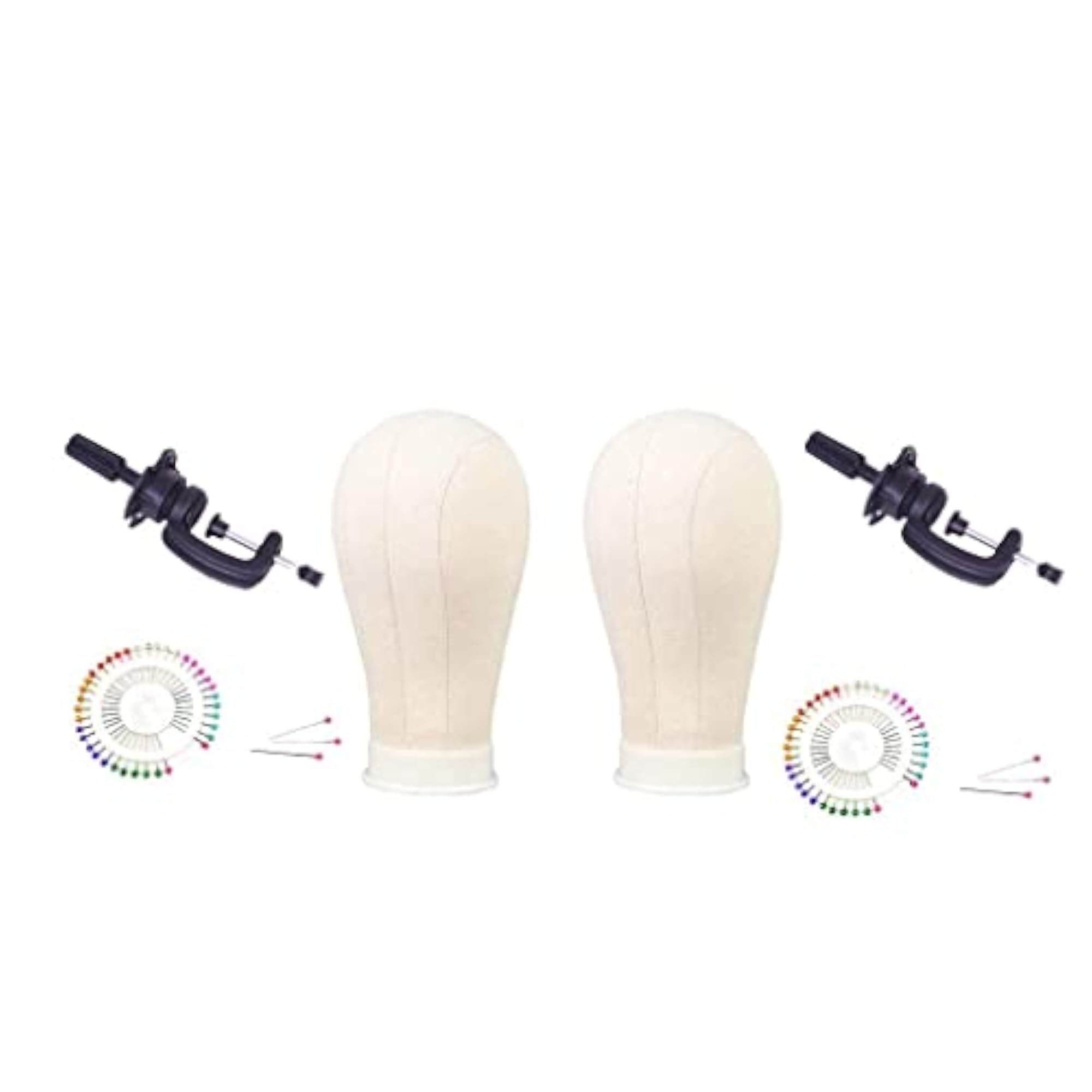 2x 21inch Canvas Wigs Head for Styling Wigs