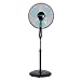 UNIVERSALBLUE | Ventilador de pie Negro | Potencia 40 W | 3 Velocidades | Altura Ajustable | Modo Oscilante | 125 cm