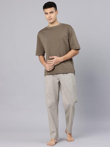 Image of Majestic Man Comfort Fit Solid Cotton Blend Casual Style Lounge Pyjama with 3 Pockets & Zip Closure