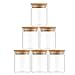 hanaiette 6 Pack Glass Storage Jars With Airtight Bamboo Lid, Stack-able Kitchen Spice Canisters Set,6 Oz Sealed Glass Food Storage Jar,For Kitchen Dry Goods, Cookie, Candy, Tea, Spices,Snack,Pasta