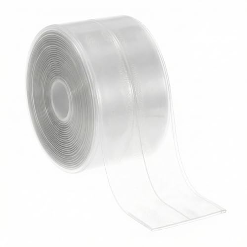 QWORK® Ruban d'étanchéité transparent pour salle de bain, 38 mm x 3.2 m, bande de calfeutrage adhésive imperméable, bande en PVC anti-moisissure pour...