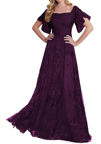 Laces Appliques Mother of The Bride Dresses for Wedding Short Sleeve Mother of Groom Dress