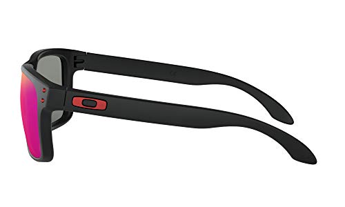 Oakley Holbrook Sunglasses (Matte Black Frame, Positive Red Iridium Lens) with Lens Cleaning Kit and Country Flag Microbag4