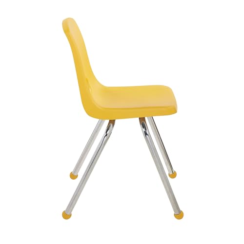 Image of Factory Direct Partners 16 inch School Chairs, Stackable Kids Classroom Chair, Set of 4 Stacking Student Chair with Ball Glides For 4th-6th Grade, Elementary, Middle & After-School, Assorted Colors