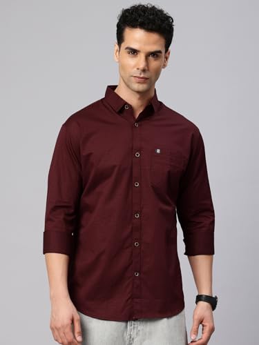 Image of Majestic Man Comfort Slim Fit Solid Pure Cotton Casual Shirt