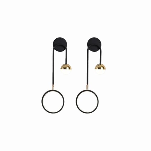 Aplique de pared moderno en aluminio y acrilico con detalles negro y oro minimalista