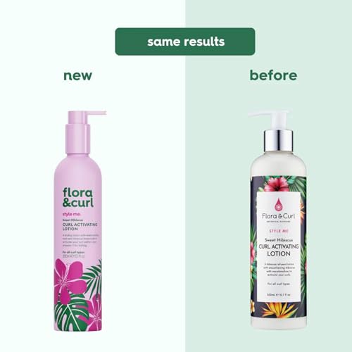 Flora & Curl Sweet Hibiscus lockenaktivierende Lotion, für krauses und lockiges natürliches Haar, 300 ml