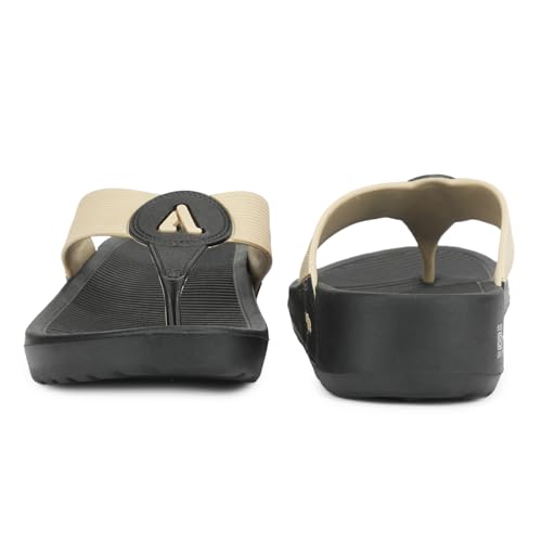 Image of Aqualite Women's Slip-On Slides | Flat Base Comfort Chappal Indoor Outdoor Flip Flop Slippers for Women | Lightweight Summer Sandal Women's Slip-On Slides Chappal | Soft Flat Base Comfort Flip Flop