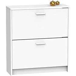 MUEBLES PITARCH Tibet Zapatero, Aglomerado de partículas y melamina de Alta Densidad, Blanco, 82 x 74 x 25 cm