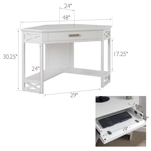 Image of Leick Home Sage Desk, 48 inch, White