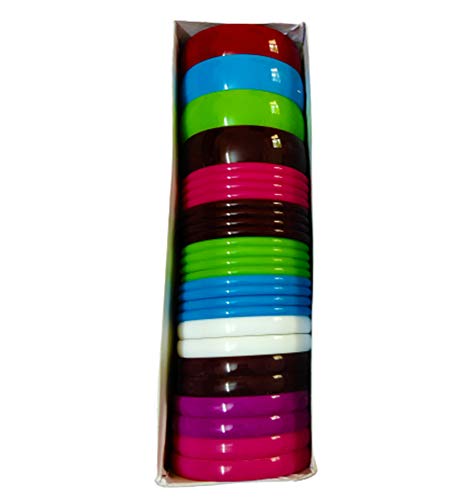 Image of DMS RETAIL Multicolor Plastic Bangles for Silk Thread Fabric Jewellery Making for Women 3 Sizes -28 PCS Box (2-10)
