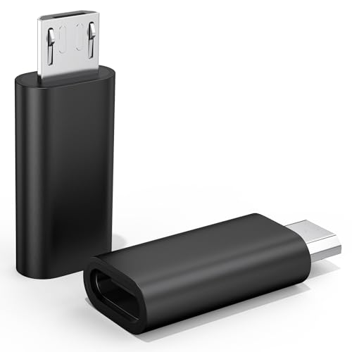 2 Pack Adapter USB C Auf Micro USB, USB Typ C (Female) zu Micro-USB (Male) Adapter für Samsung, Huawei, Xiaomi, Power Bank (Pas de Longe)