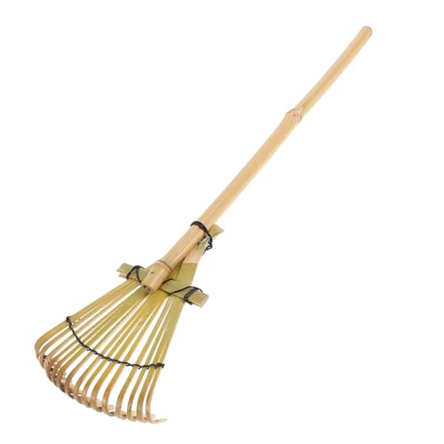 POPETPOP Rastrillo De Jardín De Bambú Japonés para Areneros y Paisajismo, Tamaño Pequeño 13x50 Cm, Herramienta Manual Ligera De Jardinería Mango Cómodo para Nivelar y Mantener Áreas Exteriores