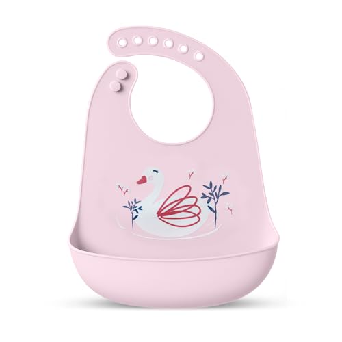 Silicone Baby Feeding Bibs – Waterproof, BPA-Free, Soft & Adjustable with Crumb Catcher – Easy to Clean