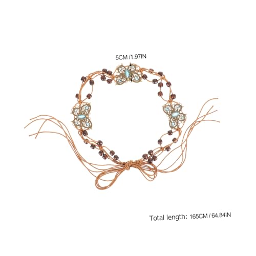 BESPORTBLE Bohemian Woven Waist Belt for Women Braided Rope Chain Waist Belt for Dress Accessory for Casual and Travel Wear2