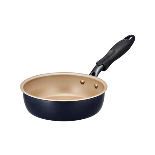 ?????(DOSHISHA) Evercook Frying Pan for Gas Fire, 7.1 inches (18 cm), For Gas Fire, Lightweight, Deep, Non-Stick Frying Pan, PFOA Free, Navy