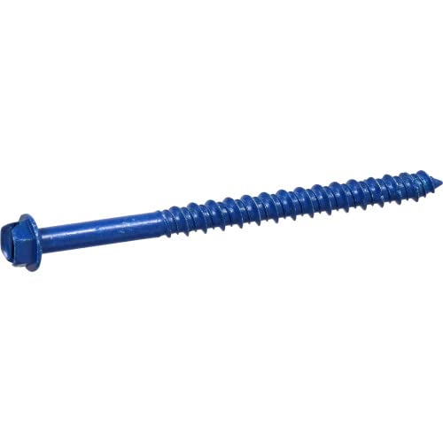 0.25 x 3.25 in. Blue Slotted Hex Washer-Head Tapper Concrete Screw Anchor - 100 Count