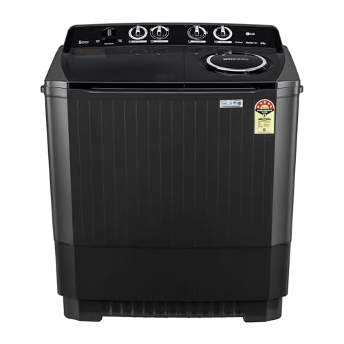 Image of LG 8.5Kg Semi Automatic Top Load Washing Machine, Roller Jet Pulsator + Soak,(P8535SLMZ, Full Black)