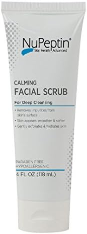 NuPeptin Calming Facial Scrub exfoliating scrub that cleanses and immediately helps to give your skin a smoother and softer appearance.