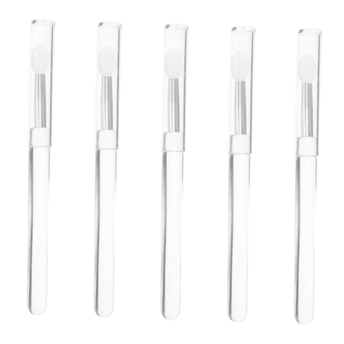 Gogogmee Silicone Makeup Brush Set 5 Pack Round Brush for Foundation Eye Shadow Lipstick Travel Size Reusable Gentle