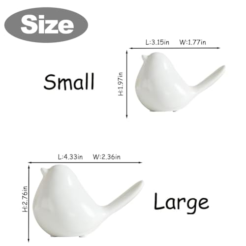 Figurillas de Pájaros de Cerámica para Decoración de Hogar, Set de 2 miniatura 2
