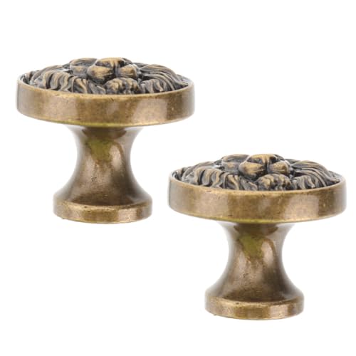 Kisangel Tirador para Cajón de Aleación de Zinc Cabeza de León Dorado, Resistente al Desgaste, Diseño Elegante y Antiguo para Muebles y Armarios en Proyectos Nuevos o Restauración, Paquete