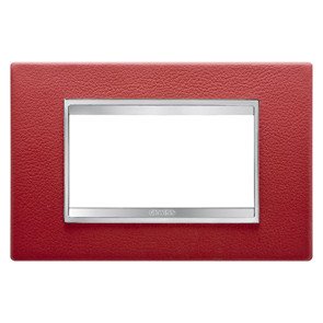 Gewiss GW16204PR Chorus Lux Placca, 4 Posti, Rosso