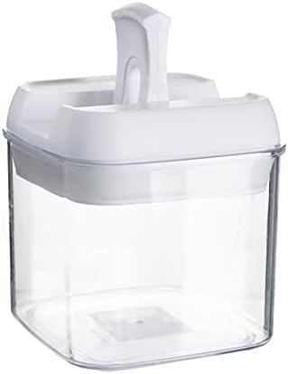 Argon Tableware 6x 500ml Airtight Flip Lock Food Storage Container - Plastic Kitchen Storage Jars With Lids Pantry Organiser Solution - White