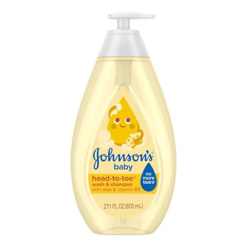 Johnson's Baby Head-to-Toe Wash & Shampoo, Tear Free, 27.1 fl. oz | Aloe & Vitamin B5, No More Tears...