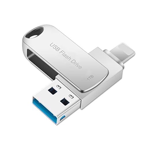 USB 1tb Flash Drive for i Phone Thumb Drive 1TB Photo Stick External Storage USB C Memory Stick Compatible i Phone Android MacBook Pad USB C and PC Silvre XY02 1TB