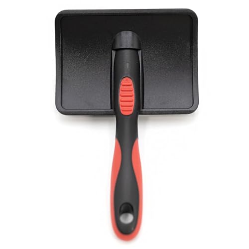 Image of Jeffers Pet Hard Pin Universal Slicker Brush for Dogs, Cats, Horses - Firm Bristles Grooming Tool, Detangling, Tangle Free Coat, Mats, Shedding, Curved Head, Travel Friendly, Easy Storage - Large