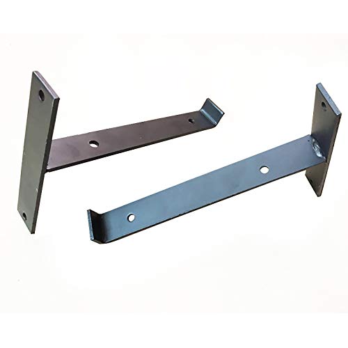 SAAQZ Soportes T para Estantes por Aplique,Escuadras Estanterias para Colgar Perchas con Ropa En El Trastero, Estantería Vintage Negra Montada En La Pared 2Pcs(Size:15cm)