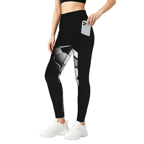 Legging soccer femme avec poches pantalon fitness doux gym